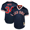 Davalo B.Red Sox #34 David Ortiz Player Navy Cooperstown Collection Mesh T-shirt Home Stitched Jerseys