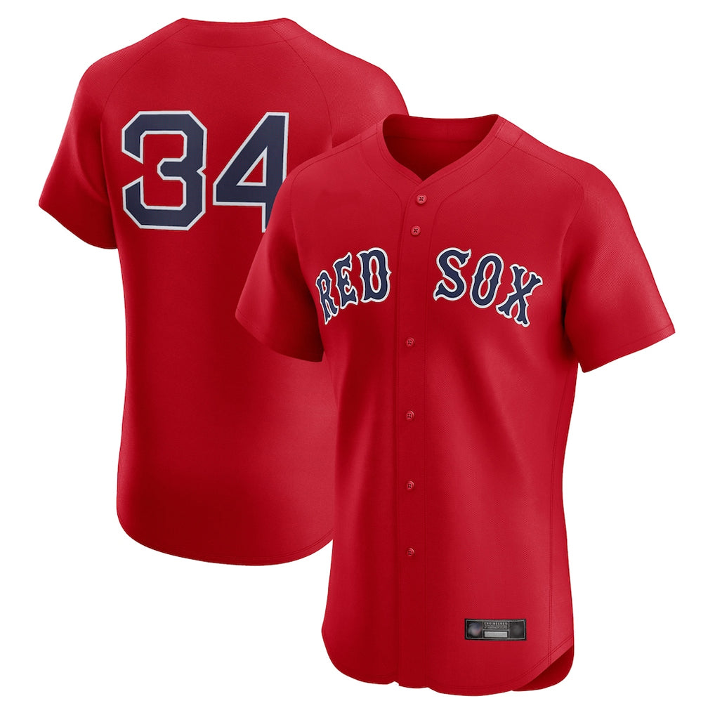 Davalo B.Red Sox #34 David Ortiz Player Red Limited Elite Home Game Stitched Jerseys