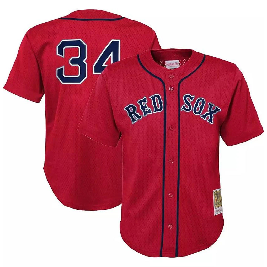 Davalo B.Red Sox #34 David Ortiz Player Red Mitchell & Ness Cooperstown Collection Mesh Home Stitched Jerseys