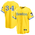 Davalo B.Red Sox #34 David Ortiz Player Yellow Home Game Stitched Jerseys