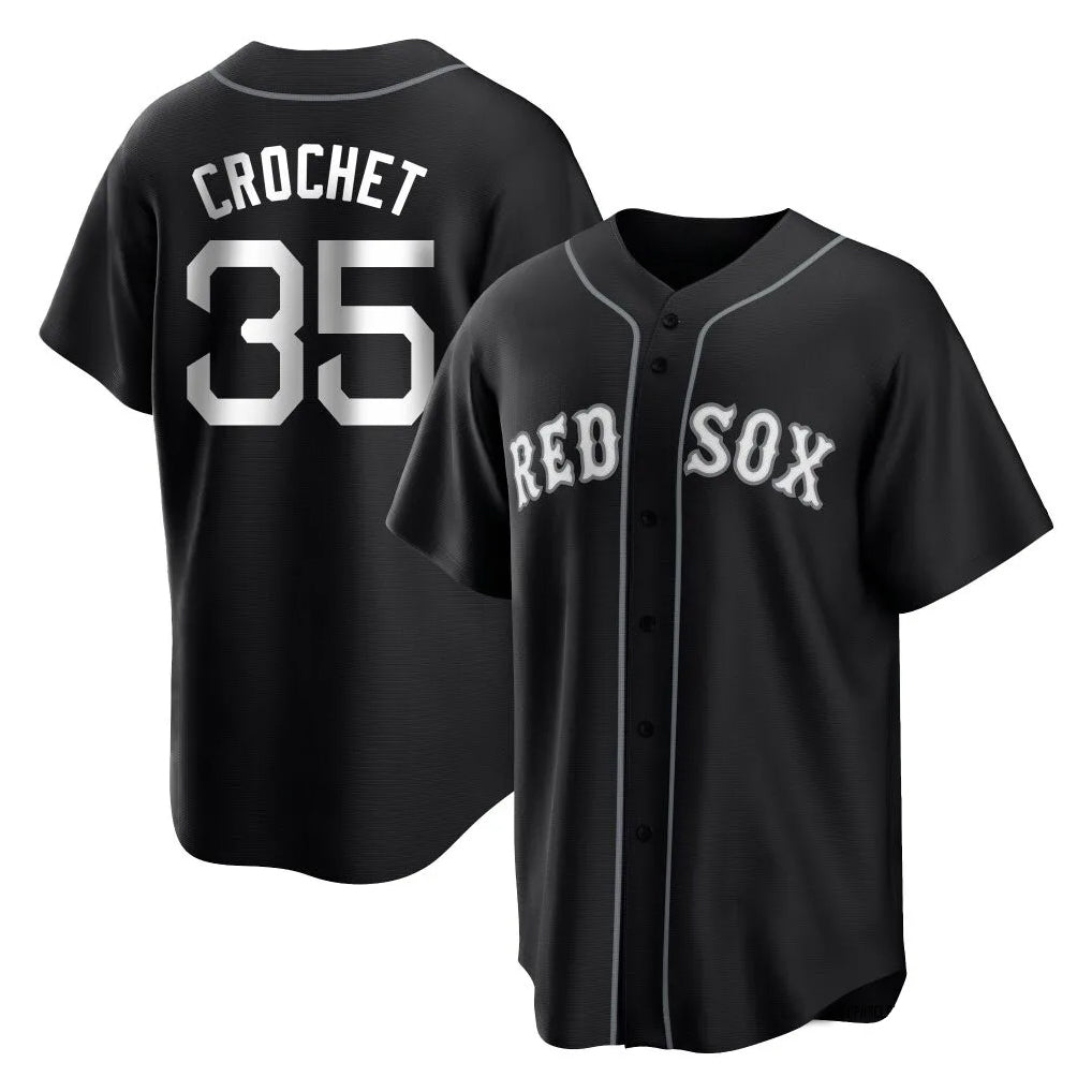 Davalo B.Red Sox #35 Garrett Crochet Player Black Home Game Stitched Jerseys