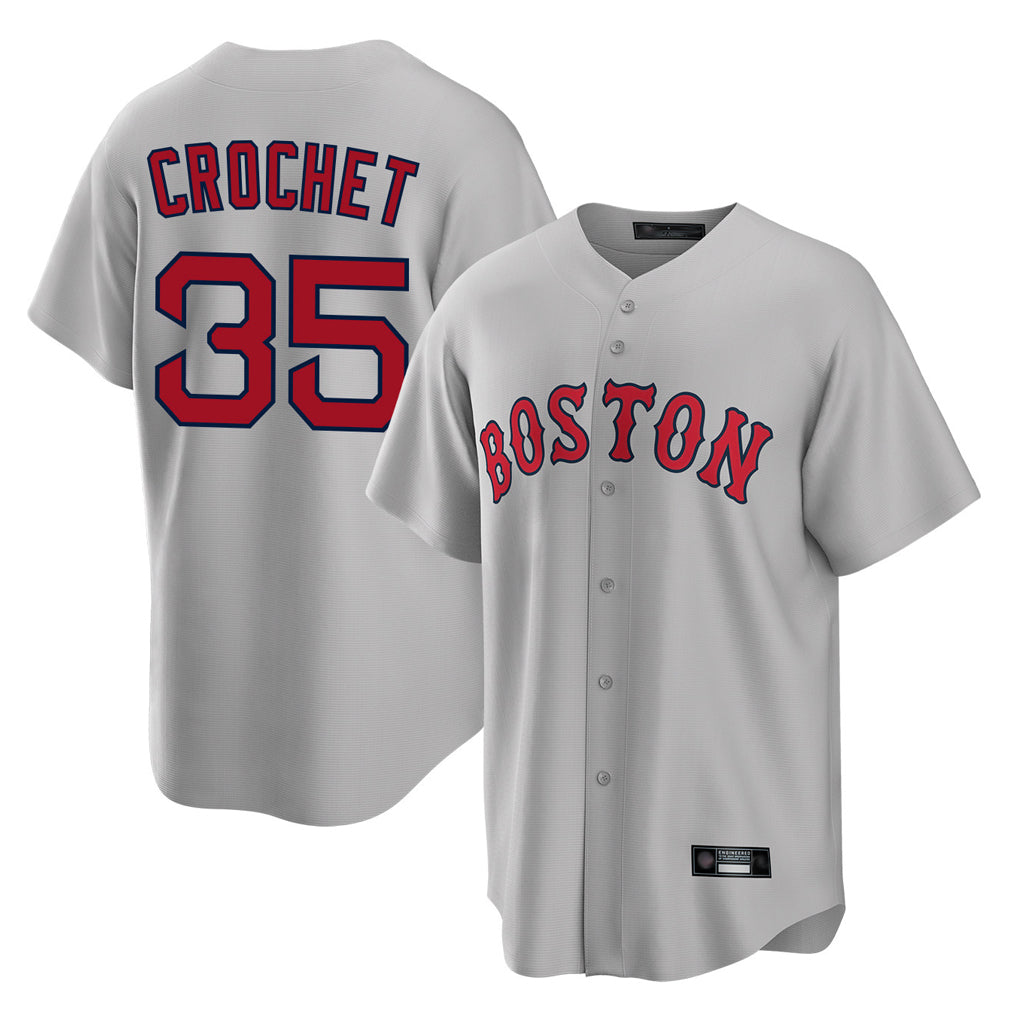 Davalo B.Red Sox #35 Garrett Crochet Player Gray Road Home Game Stitched Jerseys