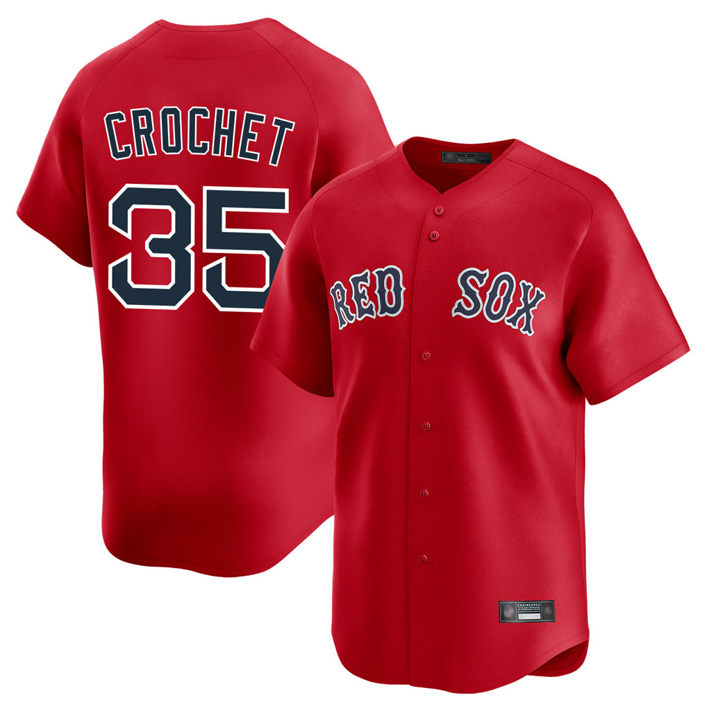 Davalo B.Red Sox #35 Garrett Crochet Player Red Limited Home Game Stitched Jerseys