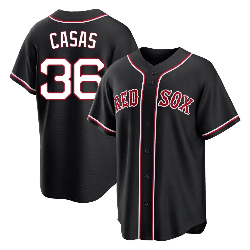 Davalo B.Red Sox #36 Triston Casas Player Black Out Home Game Stitched Jerseys