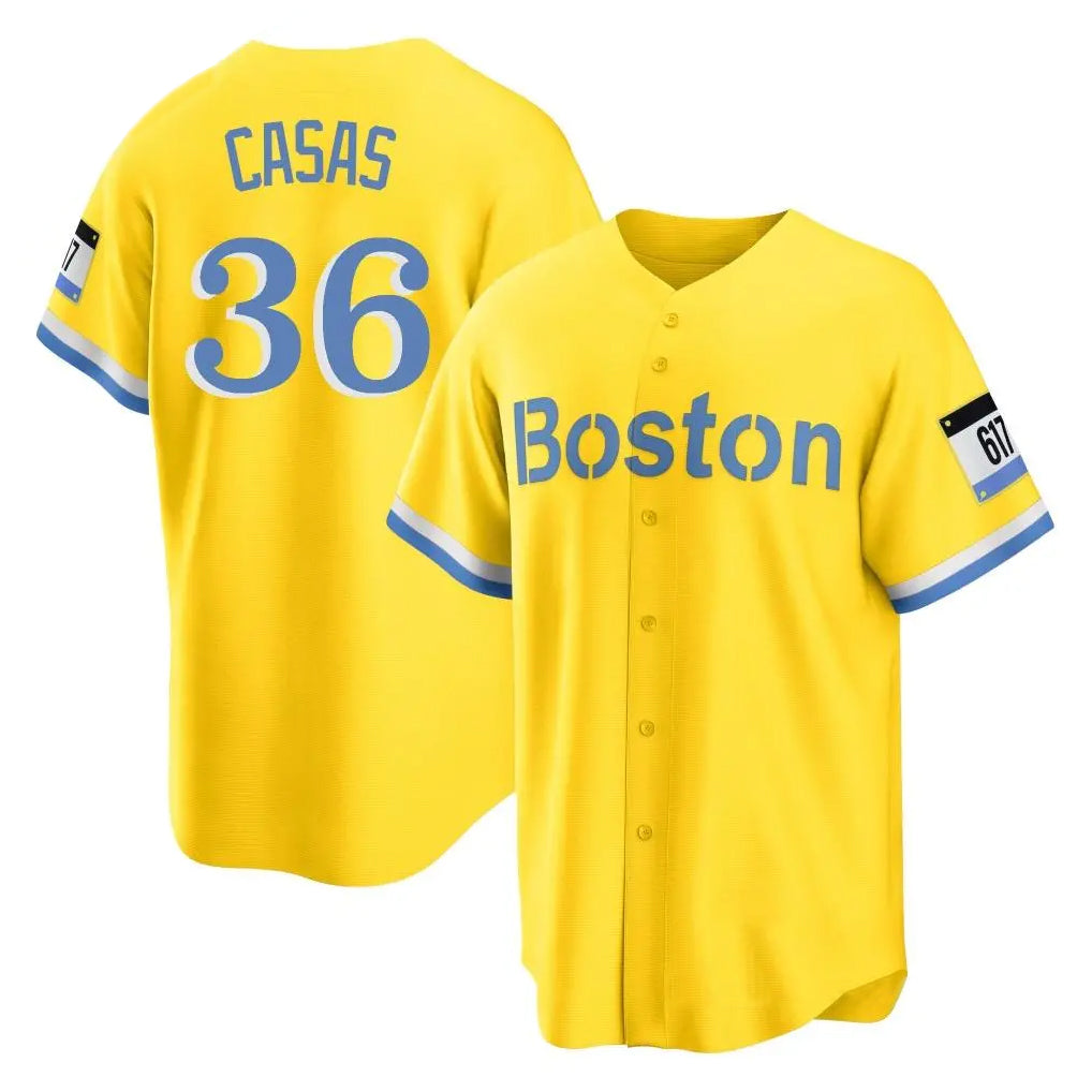 Davalo B.Red Sox #36 Triston Casas Player Yellow Home Game Stitched Jersey