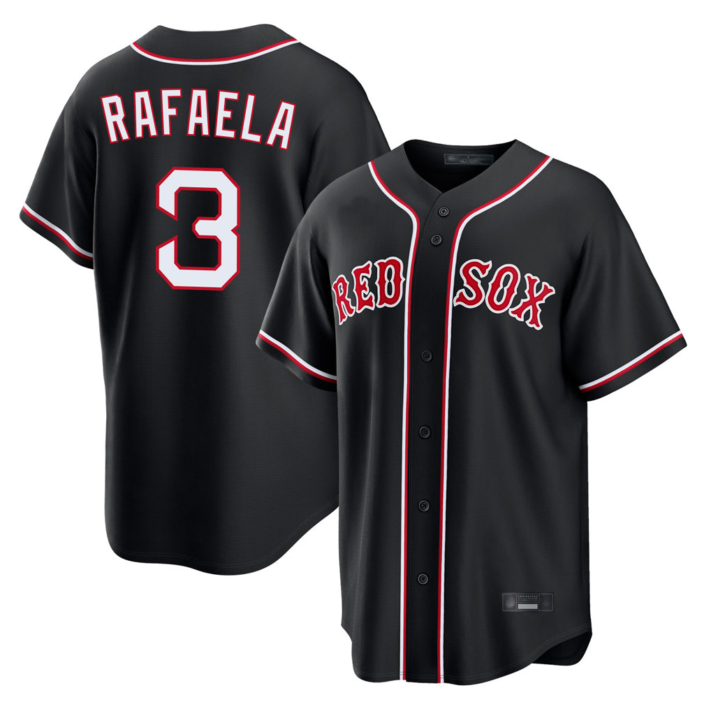 Davalo B.Red Sox #3 Ceddanne Rafaela Player Black Out Home Game Stitched Jerseys