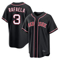 Davalo B.Red Sox #3 Ceddanne Rafaela Player Black Out Home Game Stitched Jerseys