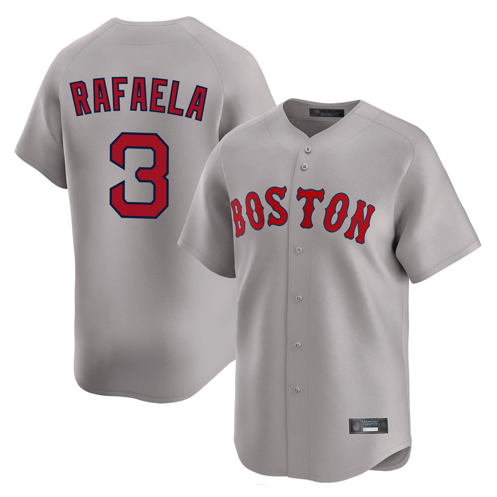 Davalo B.Red Sox #3 Ceddanne Rafaela Player Gray Road Limited Home Game Stitched Jersey