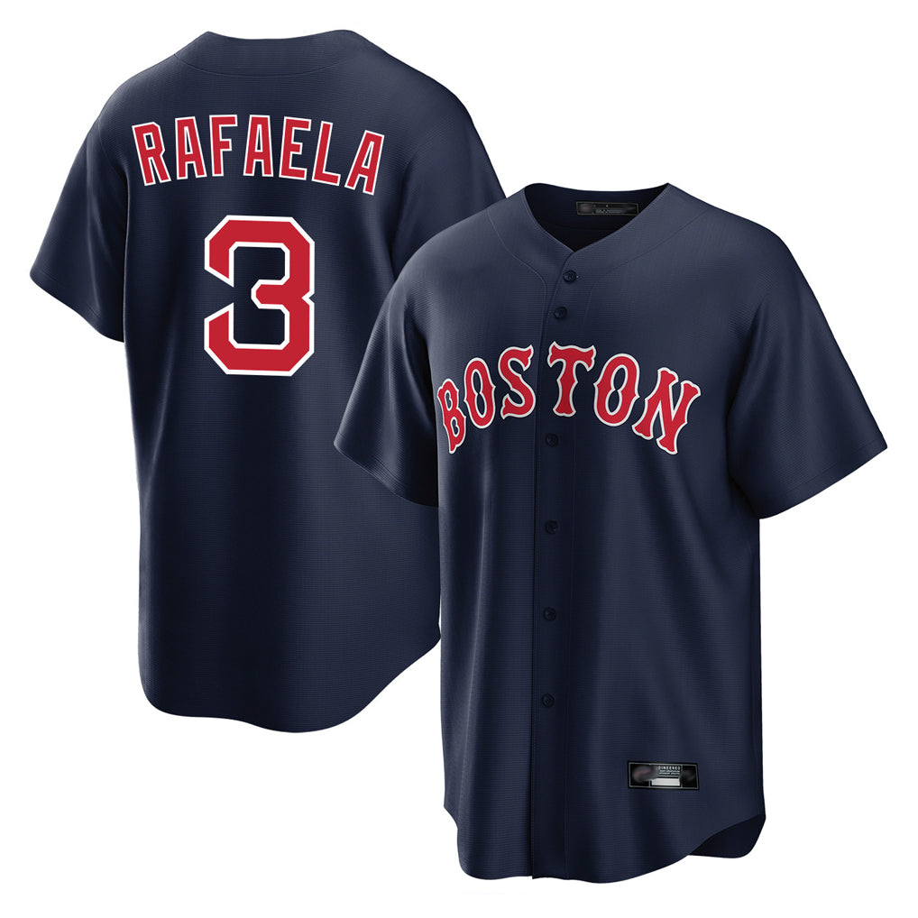 Davalo B.Red Sox #3 Ceddanne Rafaela Player Navy Home Game Stitched Jersey