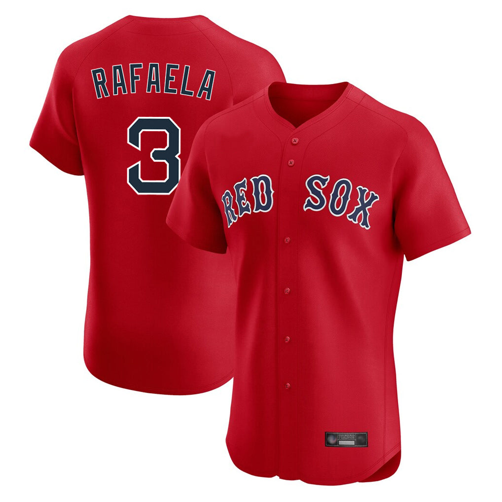 Davalo B.Red Sox #3 Ceddanne Rafaela Player Red Limited Elite Home Game Stitched Jersey
