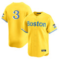 Davalo B.Red Sox #3 Ceddanne Rafaela Player Yellow Limited Home Game Stitched Jersey