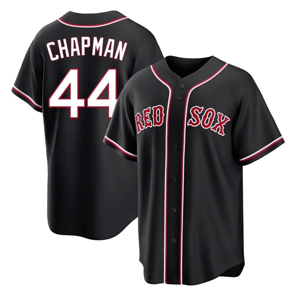 Davalo B.Red Sox #44 Aroldis Chapman Player Black Out Home Game Stitched Jerseys