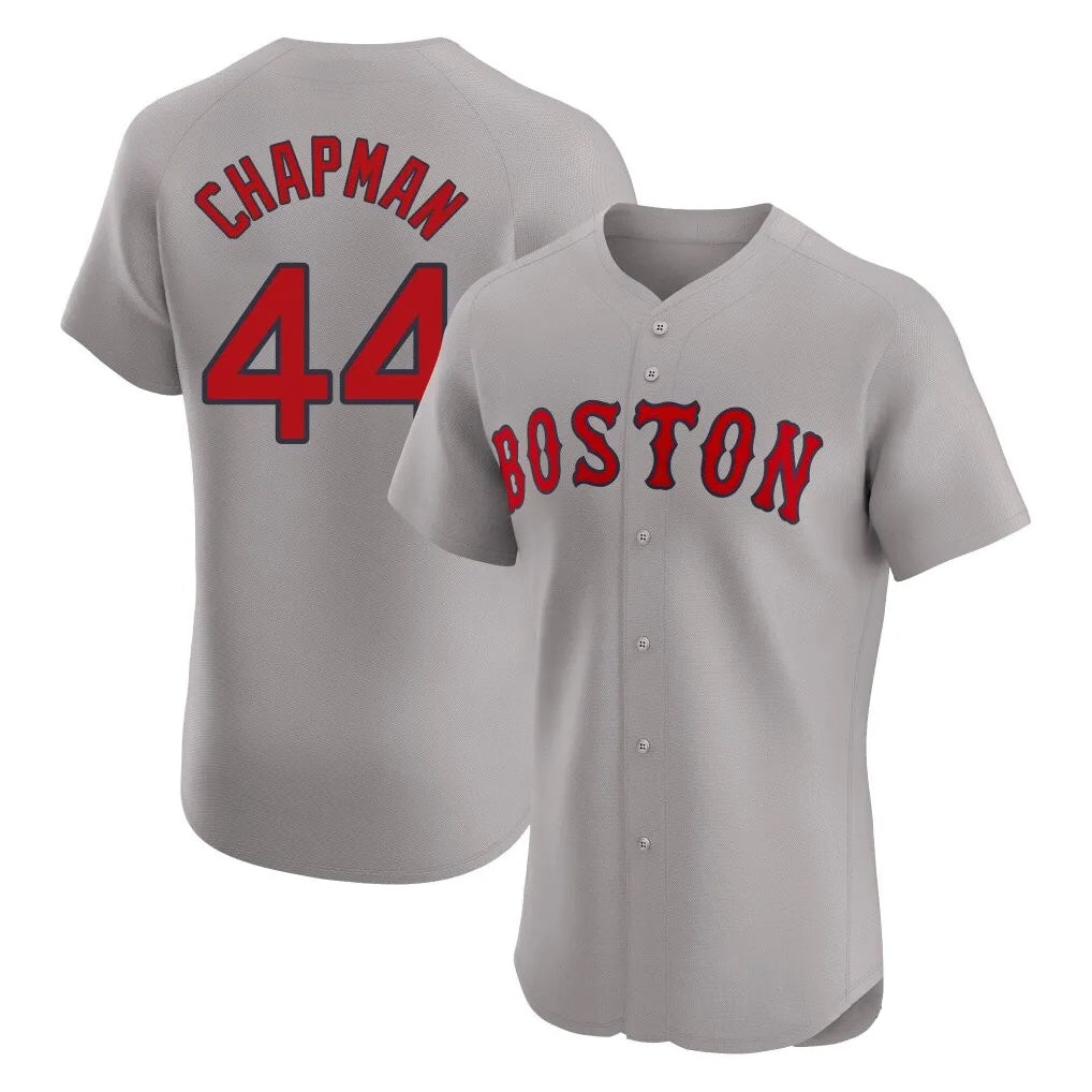 Davalo B.Red Sox #44 Aroldis Chapman Player Gray Road Limited Elite Home Game Stitched Jerseys
