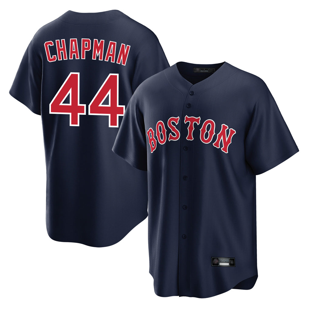 Davalo B.Red Sox #44 Aroldis Chapman Player Navy Home Game Stitched Jerseys
