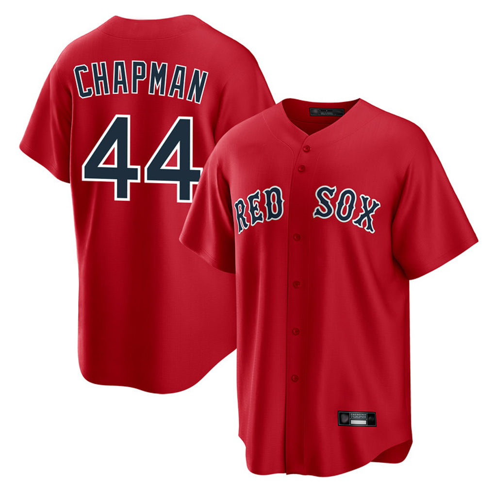 Davalo B.Red Sox #44 Aroldis Chapman Player Red Home Game Stitched Jerseys