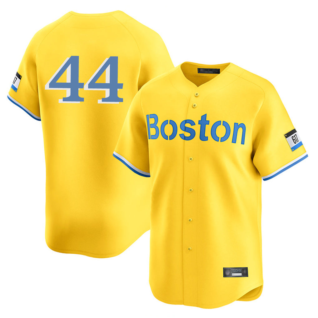 Davalo B.Red Sox #44 Aroldis Chapman Player Yellow Limited Home Game Stitched Jerseys