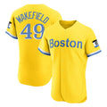 Davalo B.Red Sox #49 Tim Wakefield Player Yellow Limited Elite Home Game Stitched Jerseys