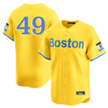 Davalo B.Red Sox #49 Tim Wakefield Player Yellow Limited Home Game Stitched Jerseys
