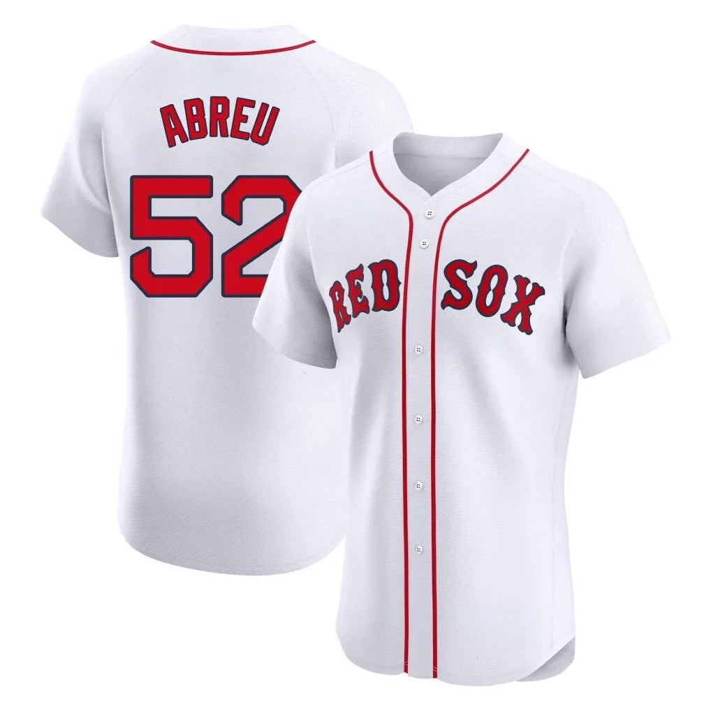Davalo B.Red Sox #52 Wilyer Abreu Player White Limited Elite Home Game Stitched Jerseys