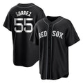 Davalo B.Red Sox #55 Ranger Su¡§¡érez Player Black Home Game Stitched Jerseys