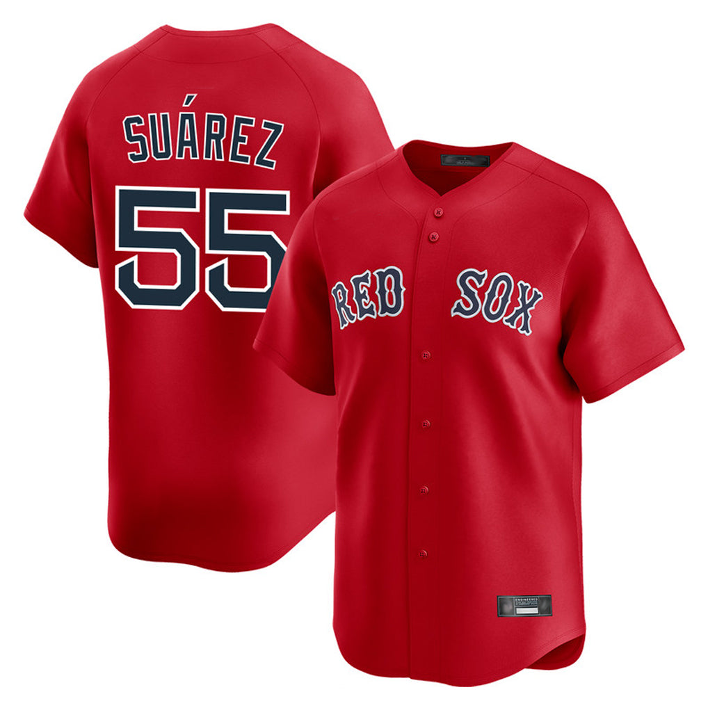 Davalo B.Red Sox #55 Ranger Su¡§¡érez Player Red Limited Home Game Stitched Jerseys