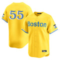 Davalo B.Red Sox #55 Ranger Su¡§¡érez Player Yellow Limited Home Game Stitched Jerseys