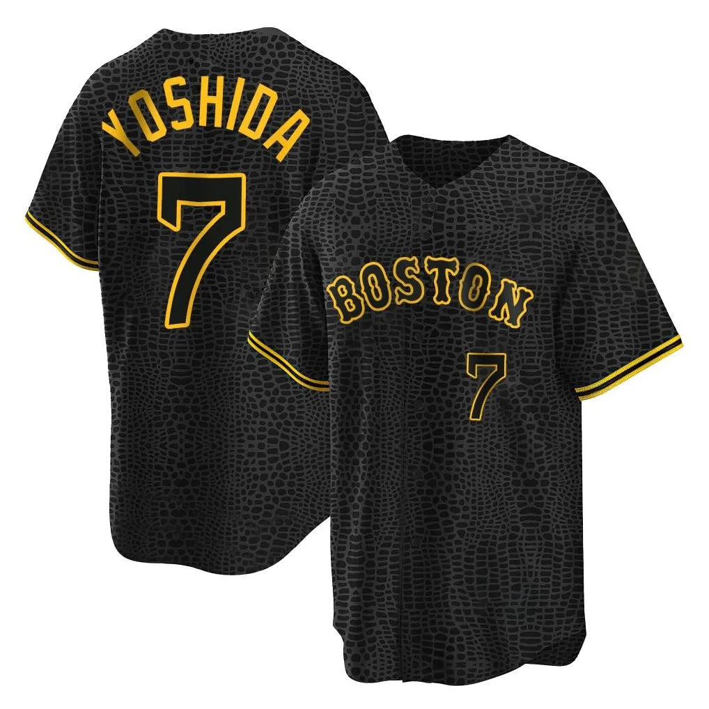 Davalo B.Red Sox #7 Masataka Yoshida Player Black Snake Skin City Home Game Stitched Jerseys