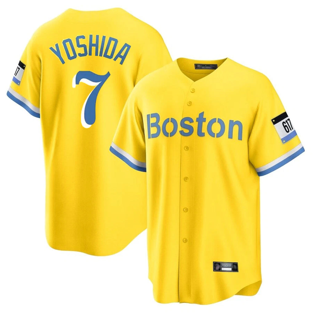 Davalo B.Red Sox #7 Masataka Yoshida Player Yellow Home Game Stitched Jersey