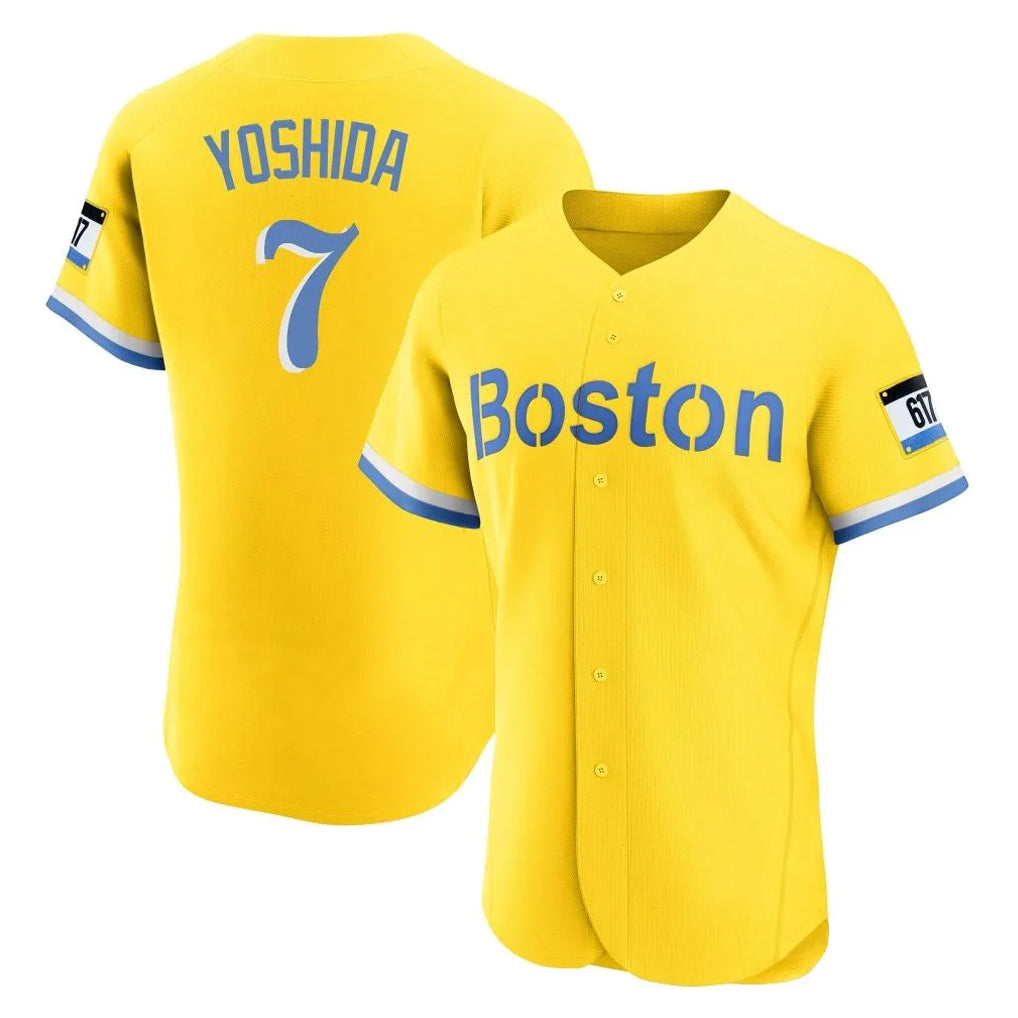 Davalo B.Red Sox #7 Masataka Yoshida Player Yellow Limited Elite Home Game Stitched Jersey