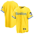 Davalo B.Red Sox Blank Player Yellow Home Game Stitched Jerseys