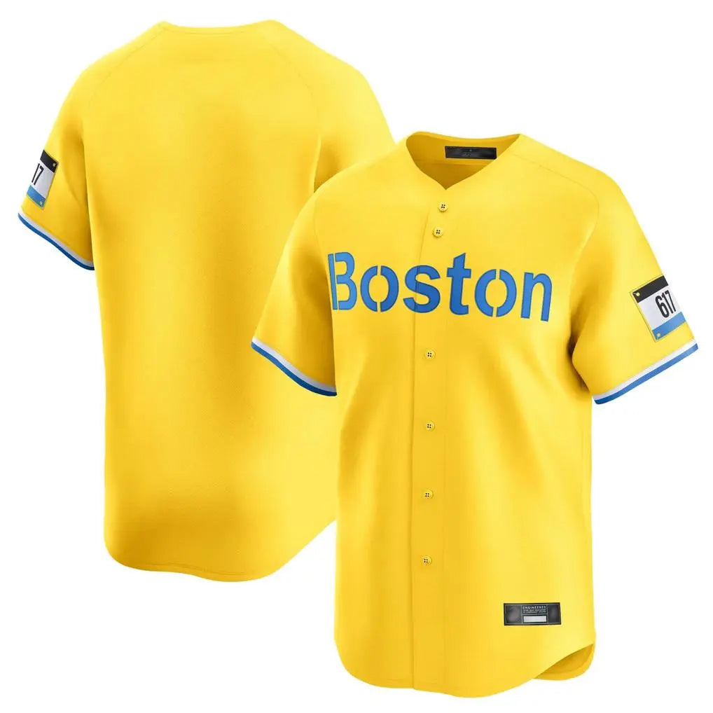 Davalo B.Red Sox Blank Player Yellow Limited Home Game Stitched Jerseys