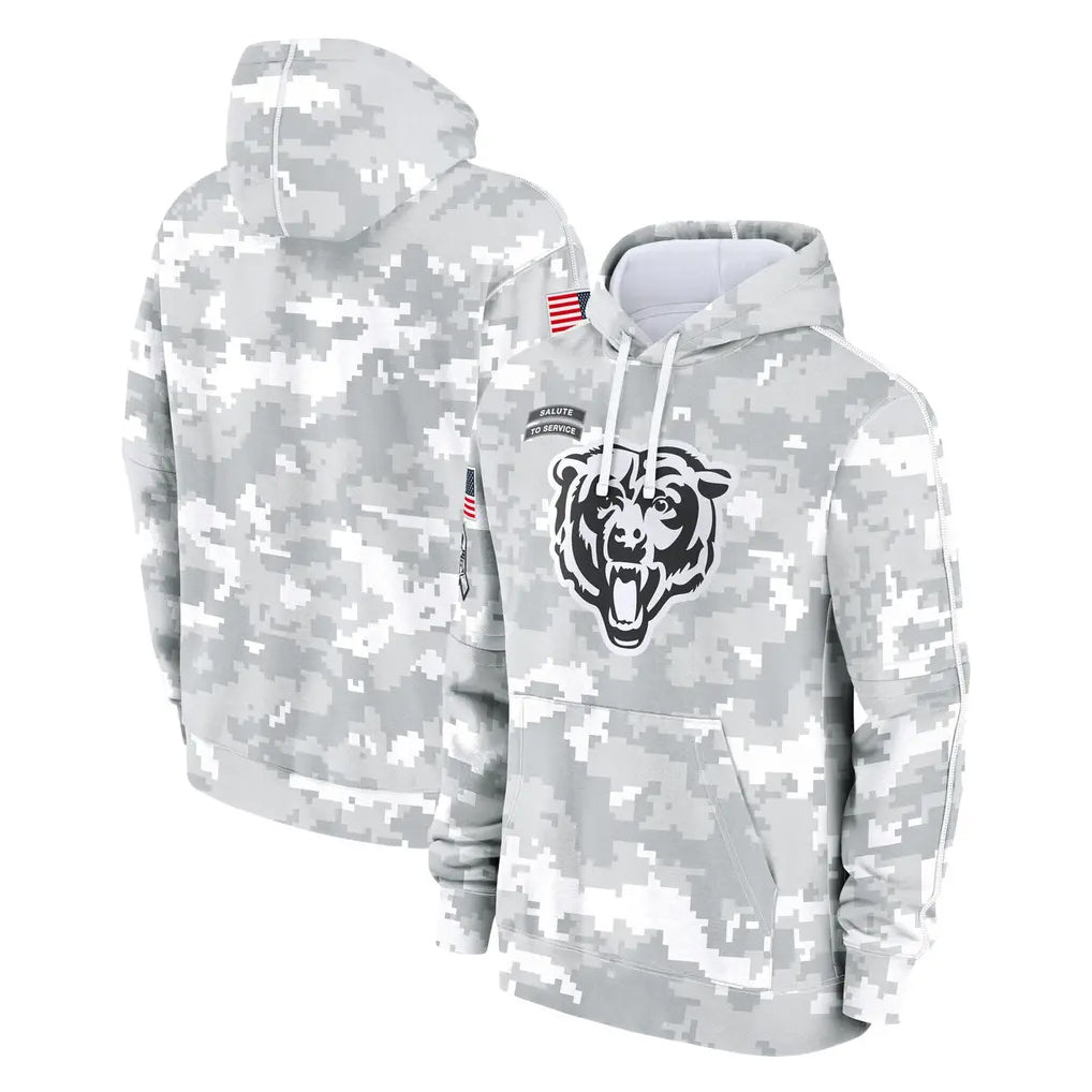 Davalo C.Bears Arctic Camo Salute to Service Pullover Hoodies Limited Blank Player Stitched Jerseys