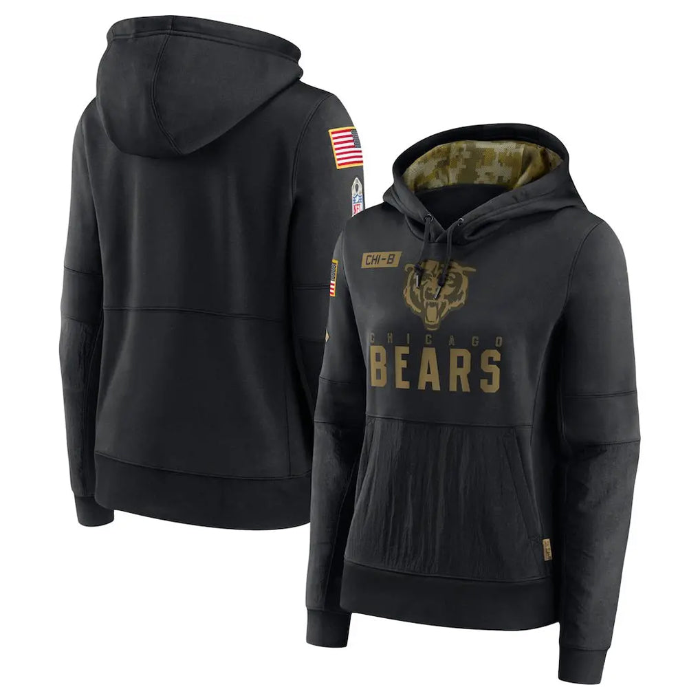 Davalo C.Bears Black Salute to Service Pullover Hoodies Limited Blank Player Stitched Jerseys