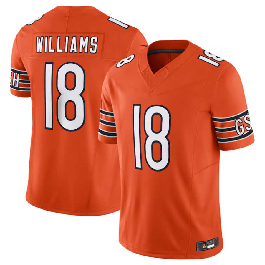 Davalo C.Bears #18 Caleb Williams Orange Vapor F.U.S.E. Limited Jersey Player Stitched Jerseys