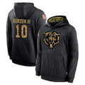 Davalo C.Bears #10 Luther Burden III Player Black Salute to Service Pullover Hoodies Limited Stitched Jerseys