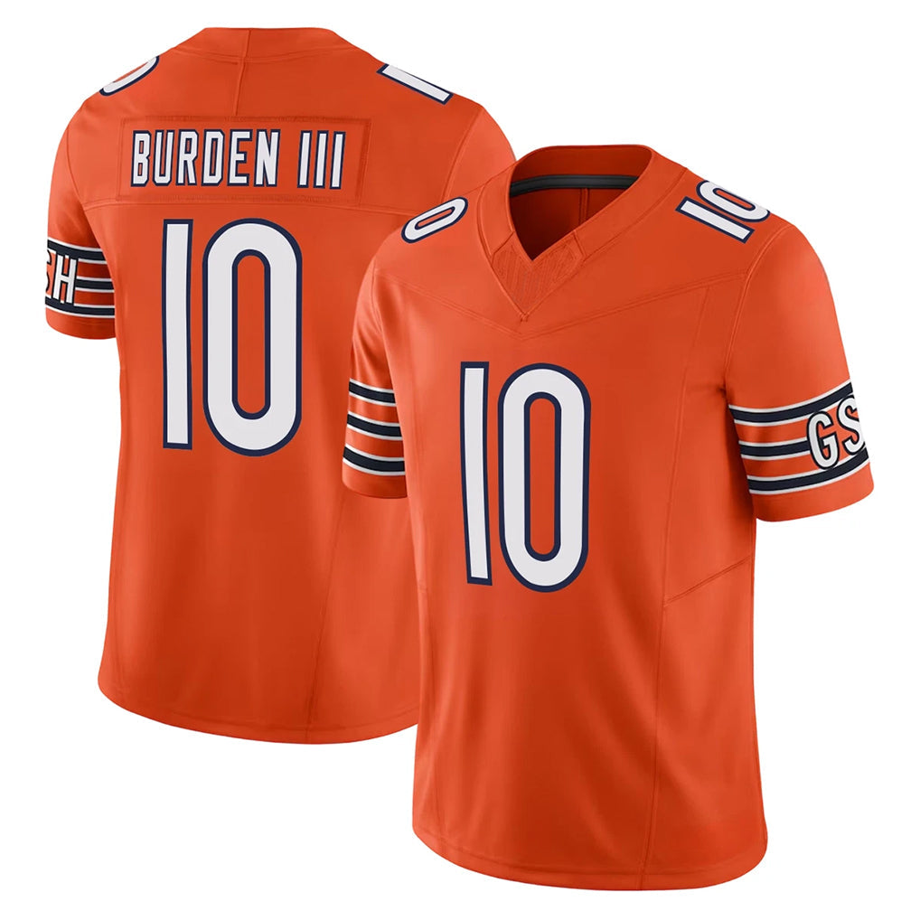 Davalo C.Bears #10 Luther Burden III Player Orange Vapor F.U.S.E. Limited Home Game Stitched Jerseys