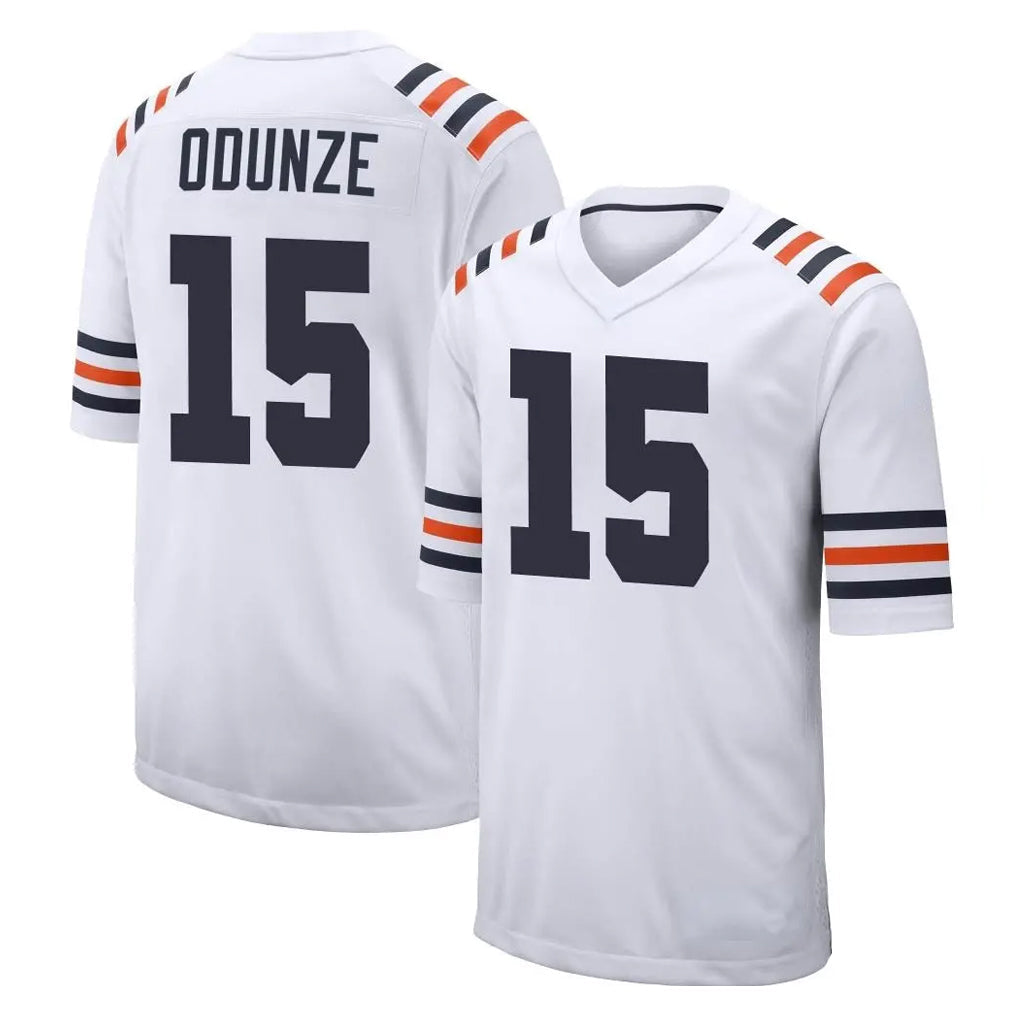 Davalo C.Bears #15 Rome Odunze Player White Classic Home Game Stitched Jerseys