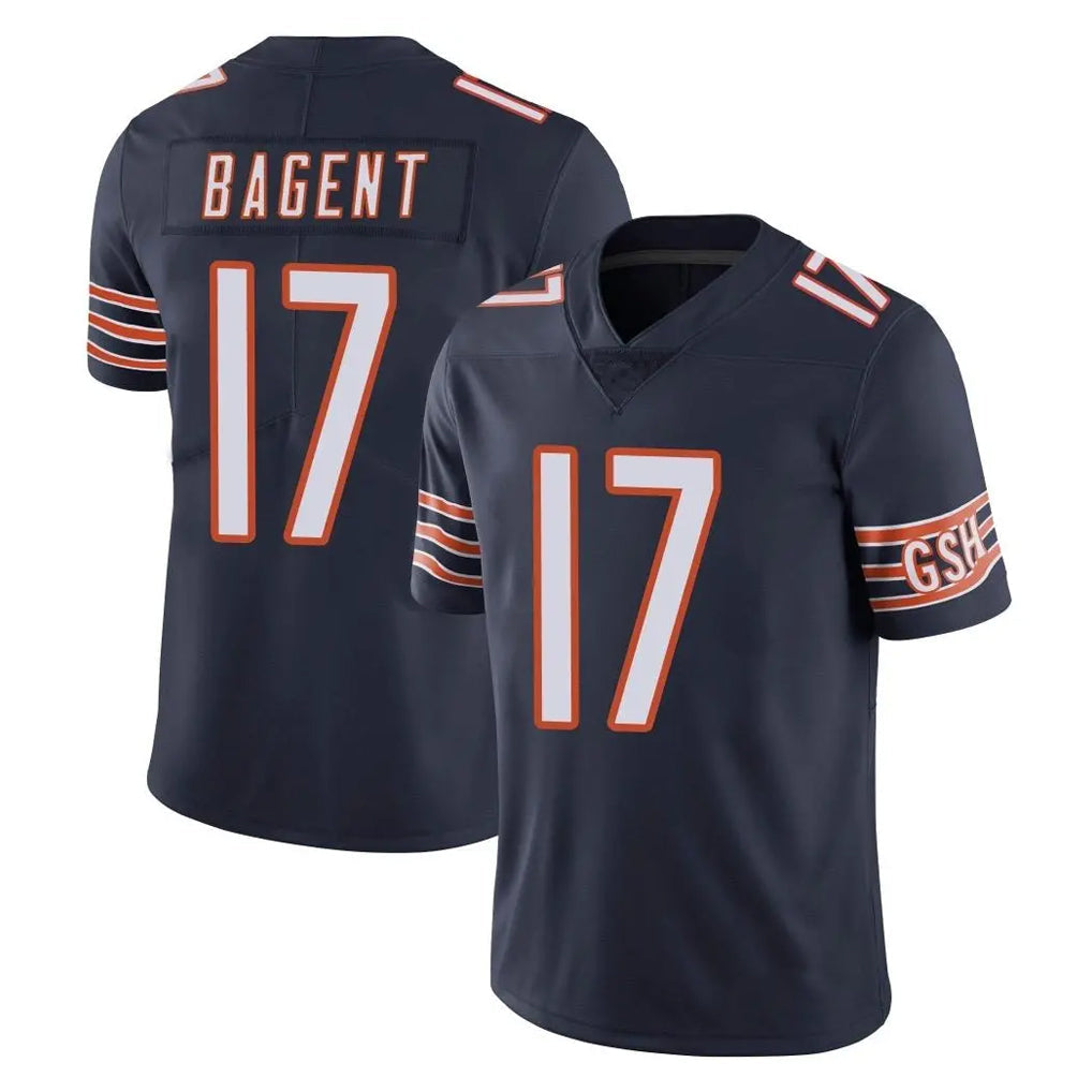 Davalo C.Bears #17 Tyson Bagent Player Navy Vapor Untouchable Limited Home Game Stitched Jerseys