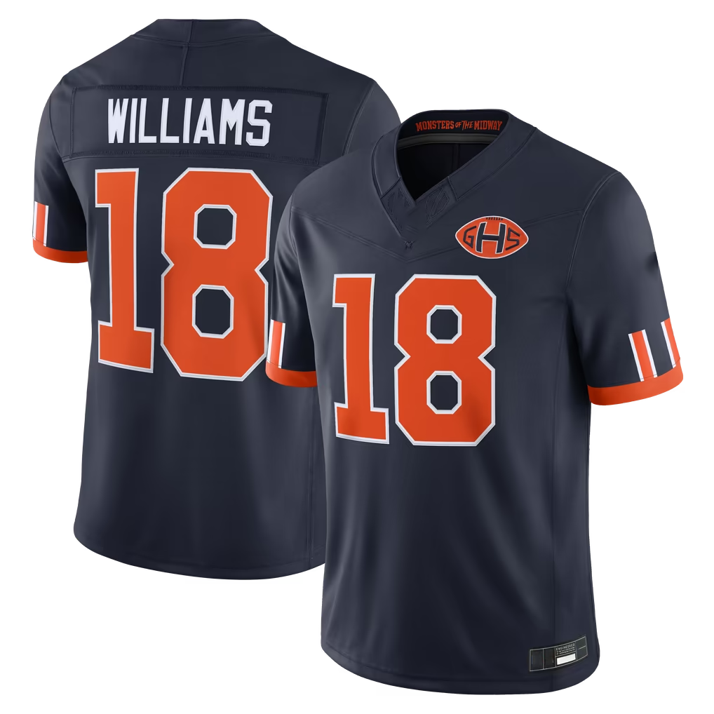Davalo C.Bears #18 Caleb Williams Navy 2026 Rivalries Collection Limited Stitched Jerseys