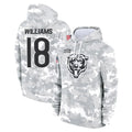 Davalo C.Bears #18 Caleb Williams Player Arctic Camo Salute to Service Pullover Hoodies Limited Stitched Jerseys