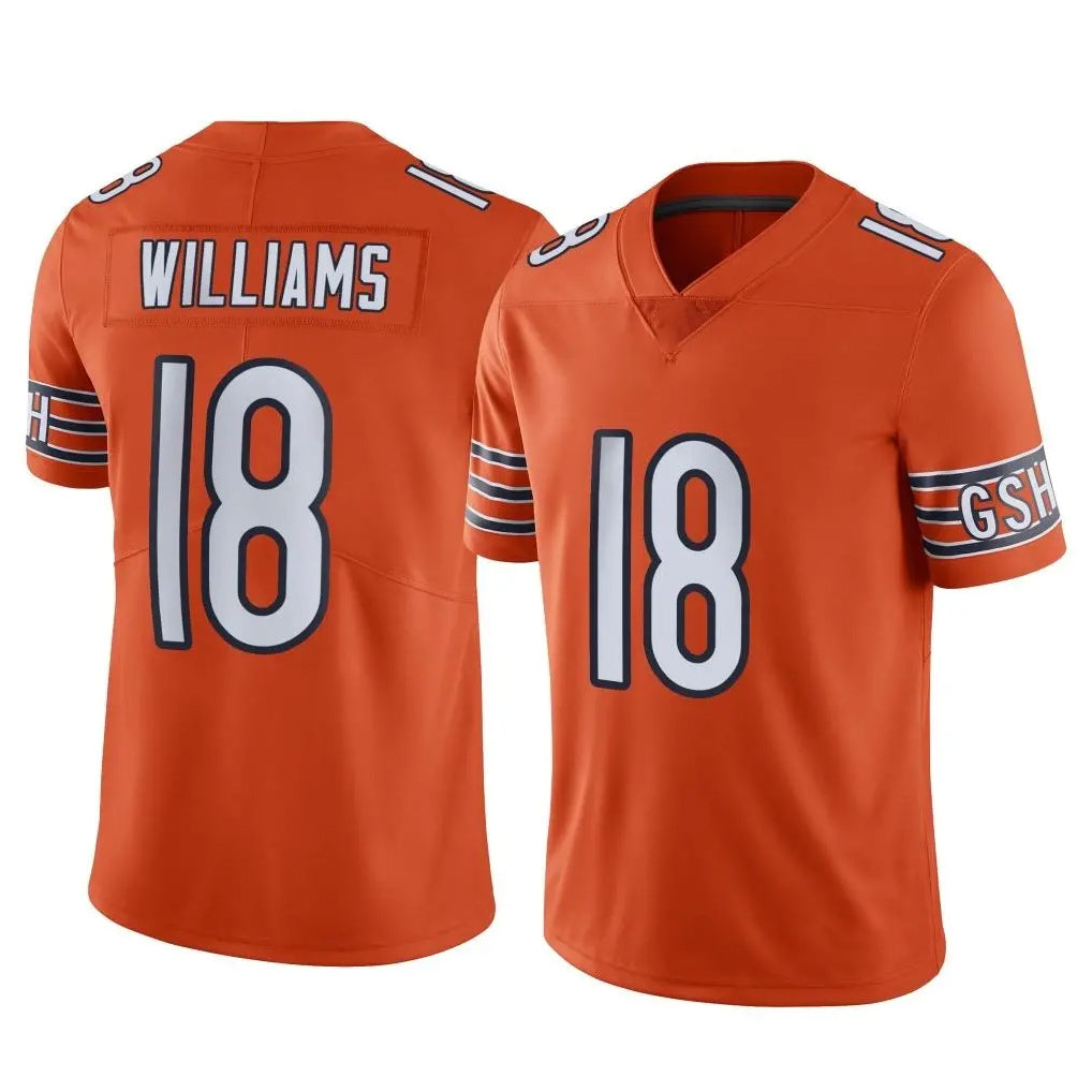 Davalo C.Bears #18 Caleb Williams Player Orange Alternate Vapor Limited Home Game Stitched Jerseys