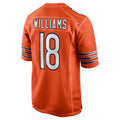 Davalo C.Bears #18 Caleb Williams Player Orange Home Game Stitched Jerseys