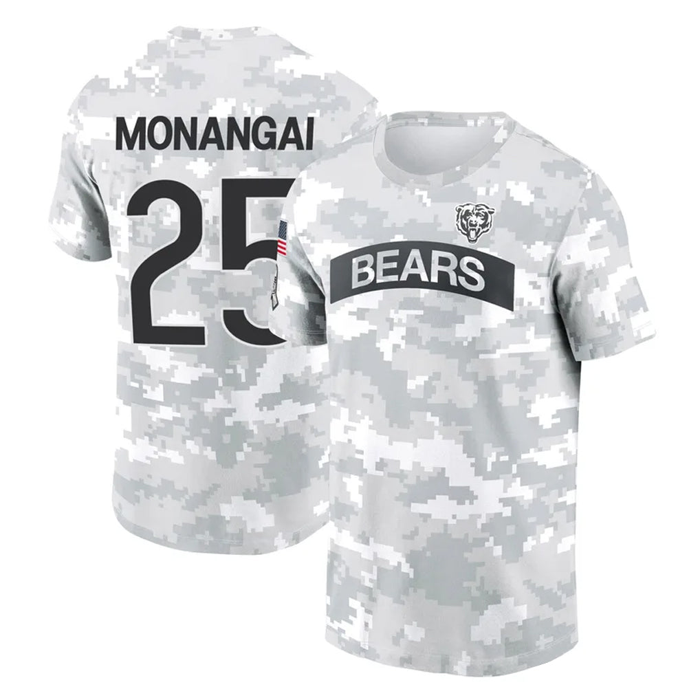 Davalo C.Bears #25 Kyle Monangai Player Arctic Camo Salute to Service Performance T-Shirt Limited Stitched Jerseys