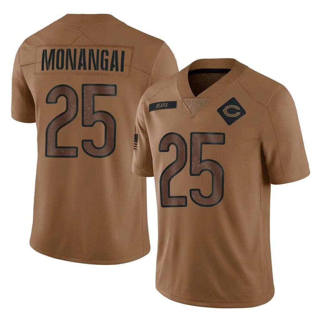 Davalo C.Bears #25 Kyle Monangai Player Brown Salute to Service Limited Stitched Jerseys