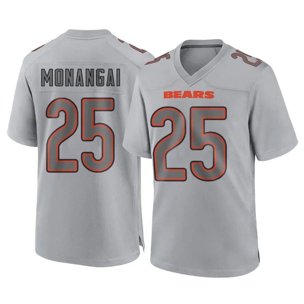 Davalo C.Bears #25 Kyle Monangai Player Gray Atmosphere Fashion Game Stitched Jerseys