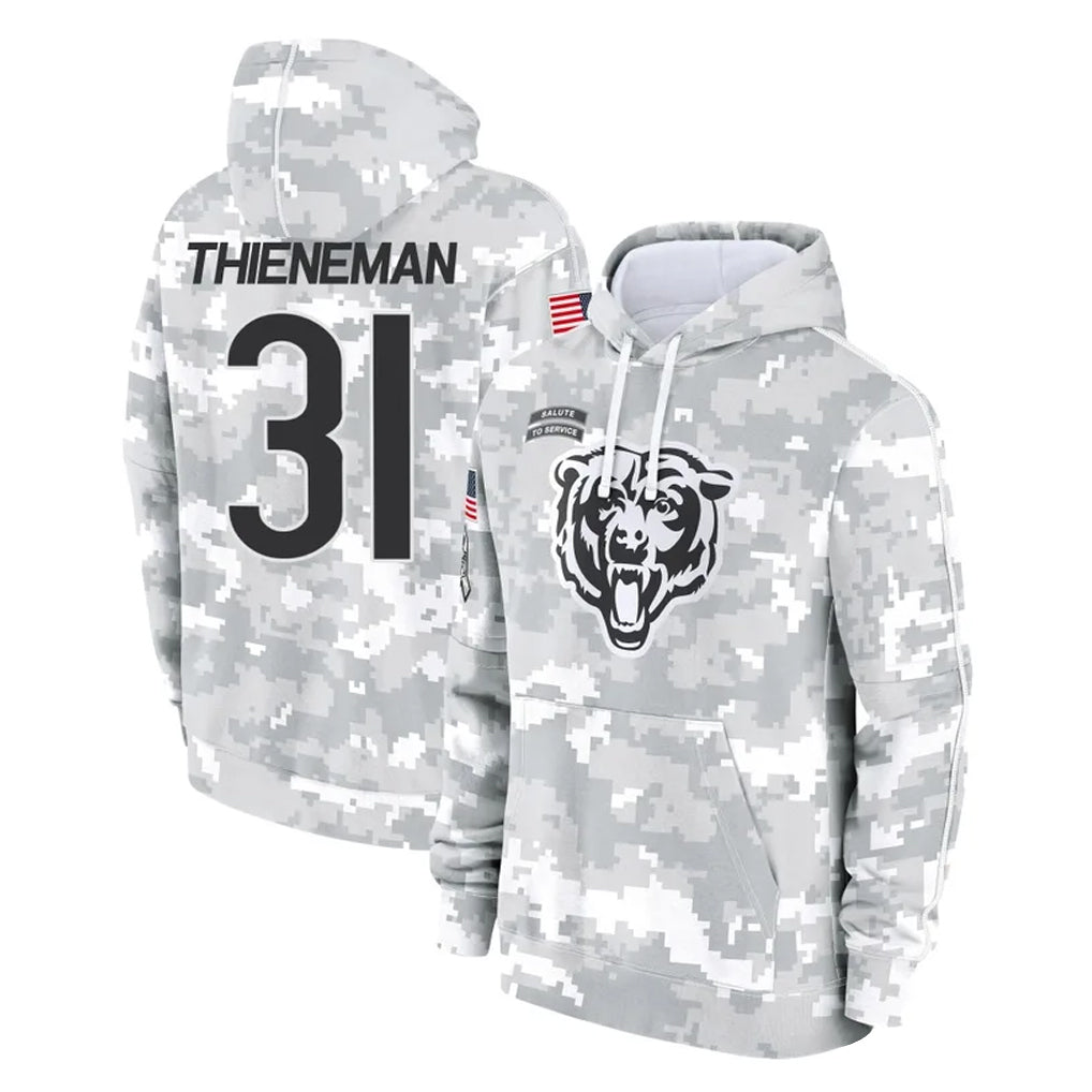 Davalo C.Bears #31 Dillon Thieneman Player Arctic Camo Salute to Service Pullover Hoodies Limited Stitched Jerseys