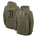 Davalo C.Bears #31 Dillon Thieneman Player Olive Salute to Service Pullover Hoodies Limited Stitched Jerseys