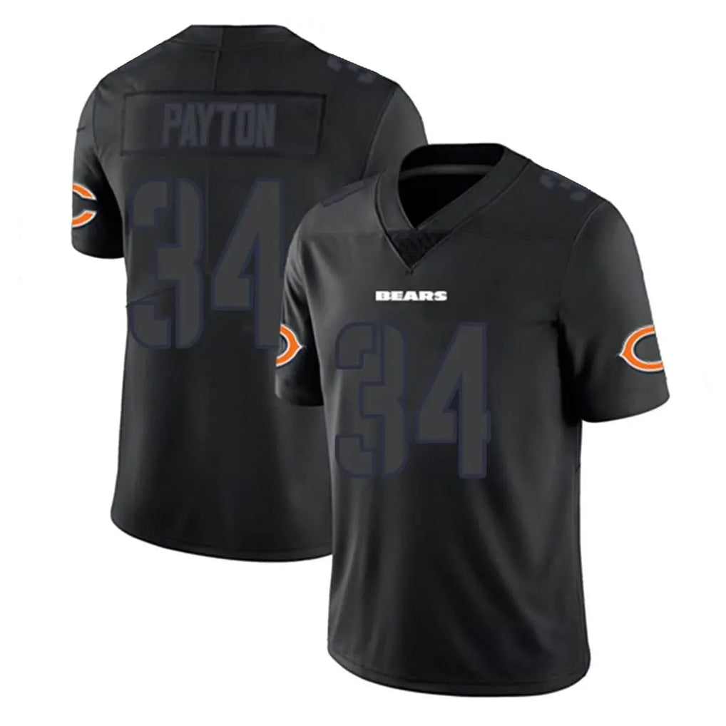 Davalo C.Bears #34 Walter Payton Player Black Impact Limited Game Stitched Jerseys