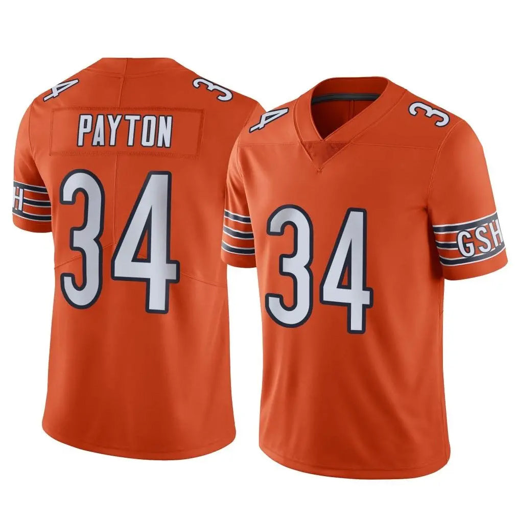 Davalo C.Bears #34 Walter Payton Player Orange Alternate Vapor Limited Home Game Stitched Jerseys