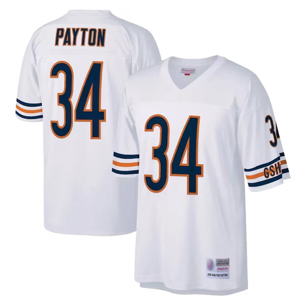 Davalo C.Bears #34 Walter Payton Player White 1985 Walter Payton Mitchell & Ness Throwback Retired Stitched Jerseys